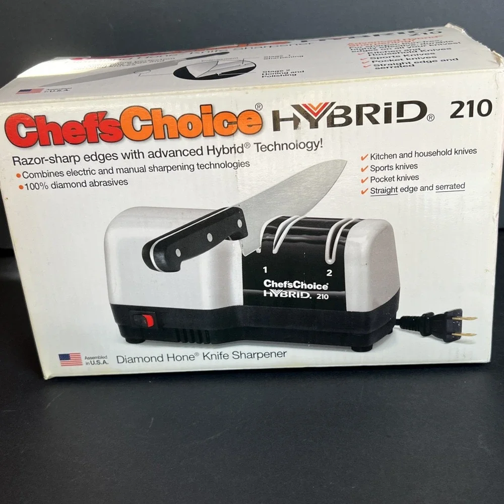 Chef'sChoice Hybrid 210 Electric Diamond Hone Knife Sharpener Model 210 EUC